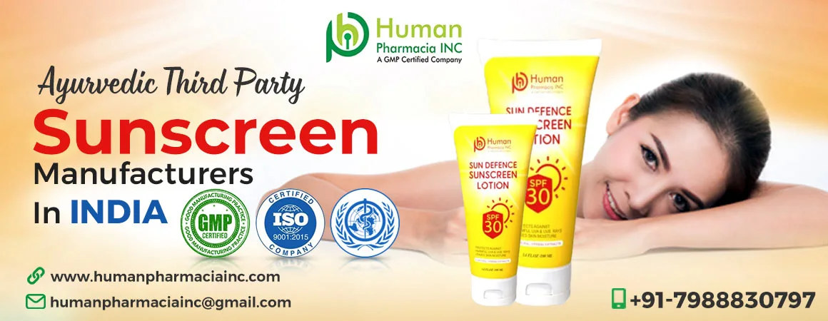Get Guaranteed Quality Products from Leading Ayurvedic Third Party Sunscreen Manufacturers in India.